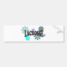 Lacrosse with Blue Flowers Bumper Sticker