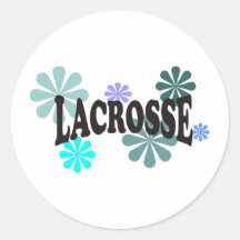 Lacrosse with Blue Flowers Stickers