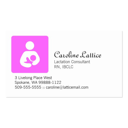 Lactation Consultant Business Card (front side)