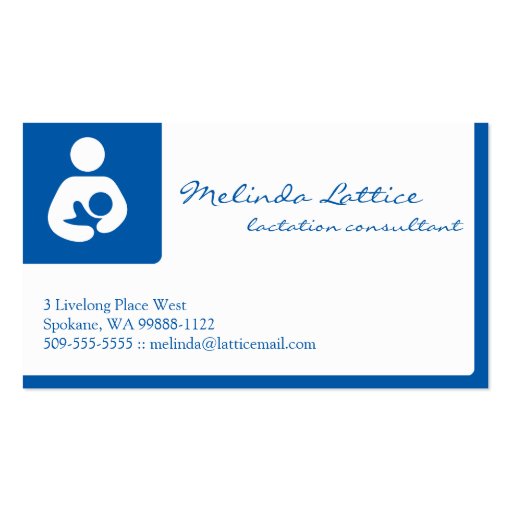 Lactation Consultant Business Card Template (front side)