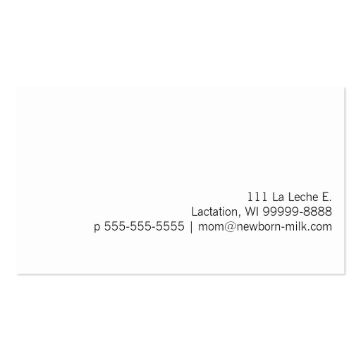 Lactation Consultant Business Card Template (back side)