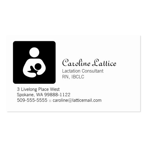 Lactation Consultant Business Card Templates (front side)