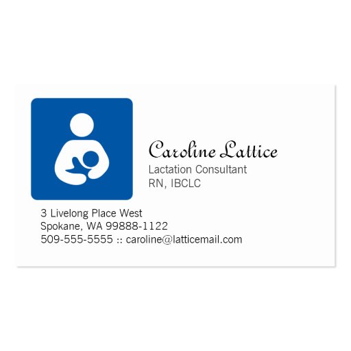 Lactation Consultant Business Cards (front side)
