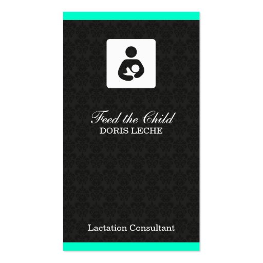 Lactation Consultant Damask Color Bar Business Card Templates (front side)