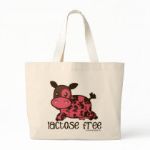 Lactose Free Pink Cow Tote Bags