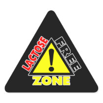 Lactose Free Zone (Dairy Free) Triangle Stickers