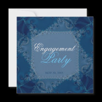 Lacy Blue Dream Engagement Invitations invitations