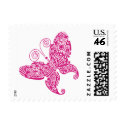 Lacy Butterfly Postage (Hot Pink) stamp