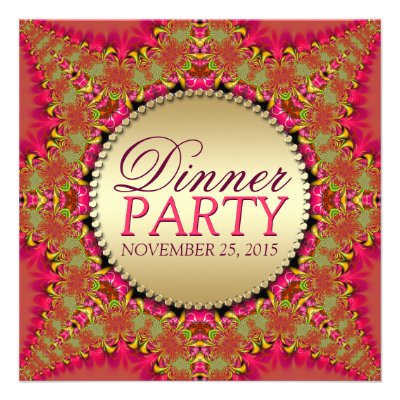 Lacy Eastern Fusion Dinner Party Invitations
