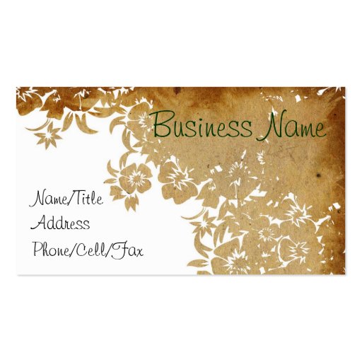 Lacy Floral Pattern Business Card Templates (front side)