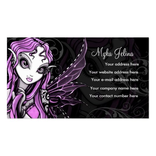 "Lacy" Gothic Pink Valentine Fairy Buisness Card Business Cards (front side)
