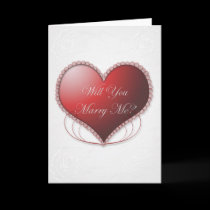 Lacy Heart Will You Marry Me Card