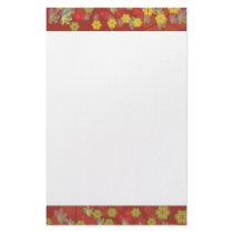 Lacy Lotus Red Stationery