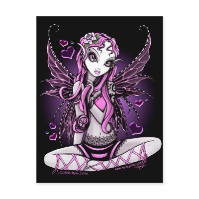 Lacy Pink Fairy Valentine's Day Postcard by mykajelina