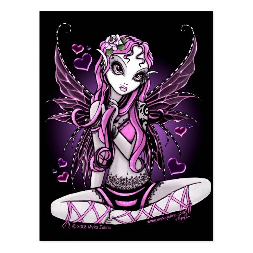 Lacy Pink Fairy Valentine's Day Postcard