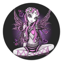 Lacy Pink Fairy Valentines Day Stickers