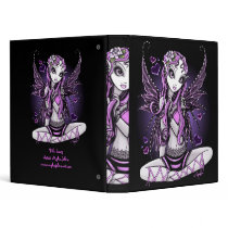 "Lacy" Pink Ribbon Fairy Art Avery Binder