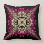 Lacy Sweethearts Hot Pink Black & Gold Big Cushion Pillow