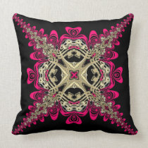 Lacy Sweethearts Hot Pink Black & Gold Big Cushion pillows