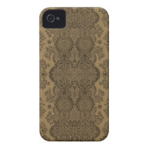 Lacy Vintage Floral in Brown Case-Mate iPhone 4 Case