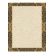 Lacy Vintage Floral in Brown Letterhead Template