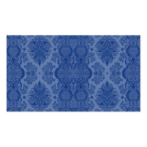 Lacy Vintage Floral in Medium Blue Business Card (back side)
