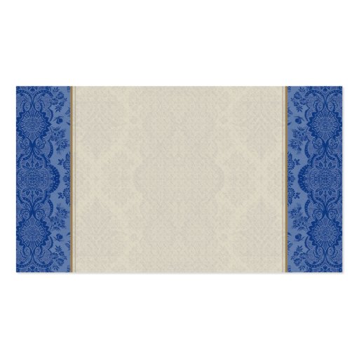 Lacy Vintage Floral in Medium Blue Business Card (front side)