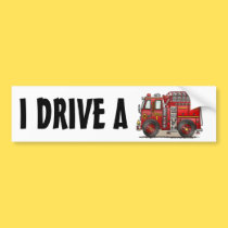 Ladder Fire Truck Bumper Sticker IDA bumper stickers