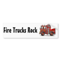 "Ladder Fire Truck, Fire Trucks Rock Bumper Sticke bumper stickers by art1st "Ladder Fire Truck, Fire Trucks Rock Bumper Sticke bumper stickers