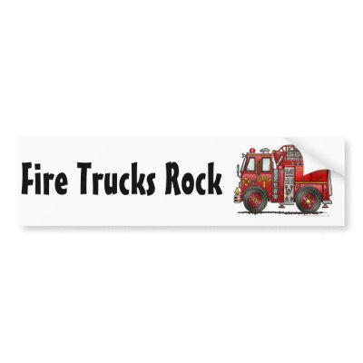 "Ladder Fire Truck, Fire Trucks Rock Bumper Sticke Bumper Stickers by art1st