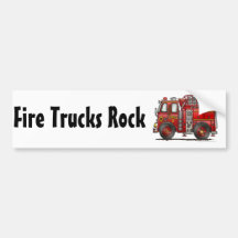 "Ladder Fire Truck, Fire Trucks Rock Bumper Sticke Bumper Stickers