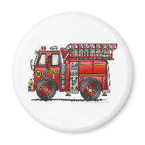 Ladder Fire Truck Firefighter Refrigerator Magnets