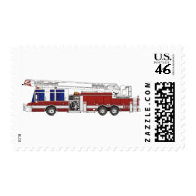 Ladder Fire Truck Postage Stamp