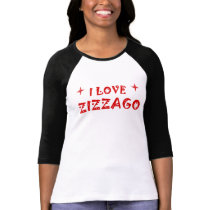 Ladies 3/4 Sleeve Raglan Shirt  I Love