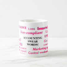 Ladies Accounting Swear Words!! Pink 'n' black Mugs