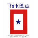 Ladies Baby Doll Blue Star Flag shirt