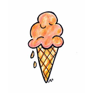 Ladies Baby Doll Fitted Tee Ice Cream Cone shirt