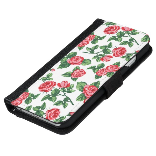 Ladies Chic Roses - Elegant Floral iPhone 6 Wallet Case-5