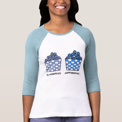 Ladies Cute Funny Blueberries Lovers Tee Shirt