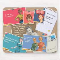 Ladies drinking cork board mouse pad