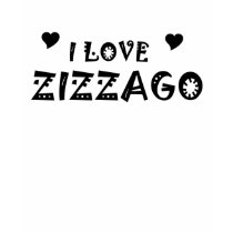 Ladies Fitted Camisole Shirt Top I Love ZIZZAGO BW