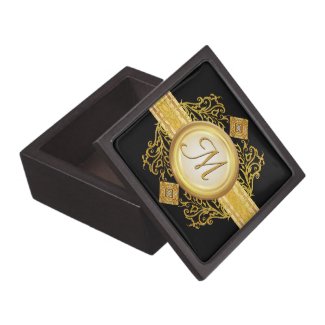 Ladies Gold Letter Monogram Keepsake Jewelry planetjill_giftbox