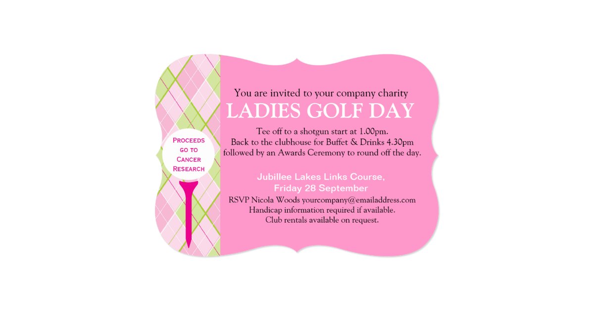 Ladies Golf day corporate group event invitation Zazzle