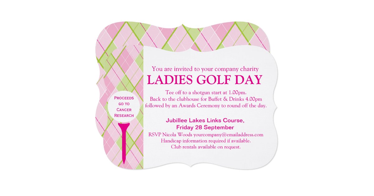 Ladies Golf day corporate group event invitation Zazzle