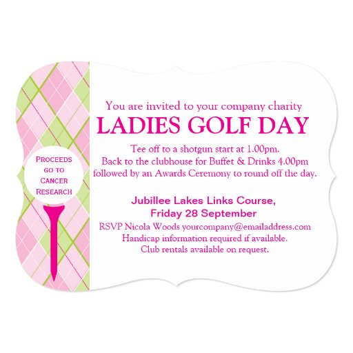 Ladies Golf day corporate group event invitation Zazzle