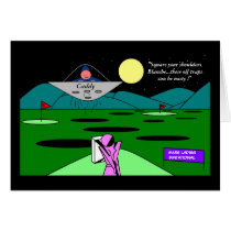 Ladies Golf On Mars Greeting Cards