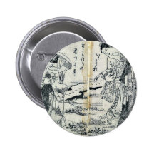 Ladies in country by Nishikawa, Sukenobu Ukiyoe Button