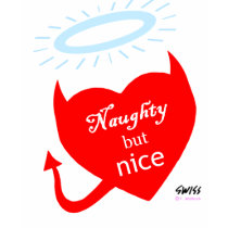 Ladies' Naughty 'n' Nice Tee Shirt by Swisstoons Ladies' Naughty 'n' Nice Tee Shirt