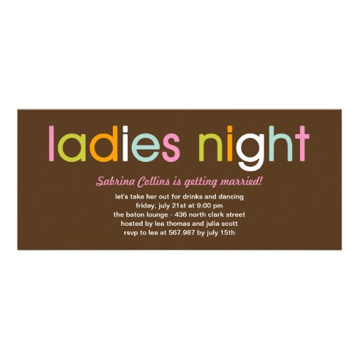 Ladies Night Bachelorette Party Invitation