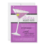 Ladies Night Out Martini Birthday Celebration Personalized Invites